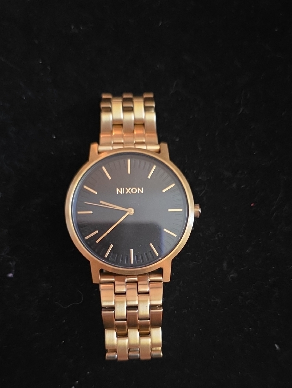 Nixon The PORTER Gold Watch with Black Dial